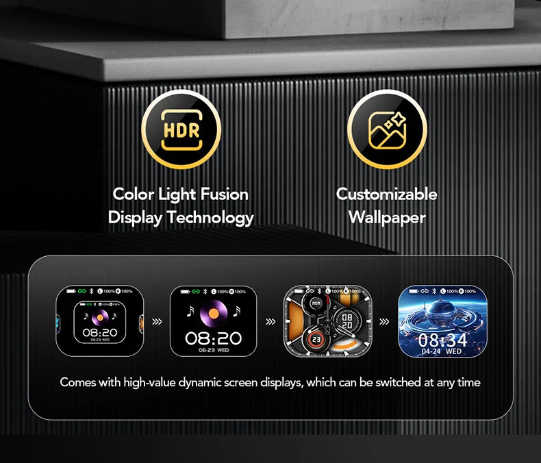 AI Translator Sports Wireless Earbuds - LCD Touch Screen Glowing Earhook | FunWearCode's Selection