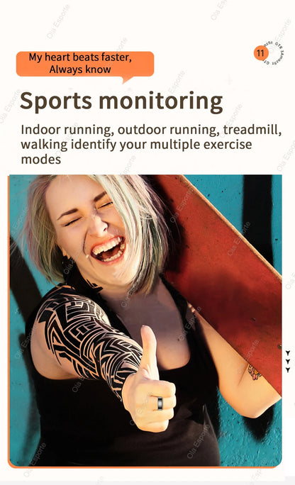 Unisex Waterproof Smart Ring - Monitoring Guard for Heart Rate Blood Pressure Sleep & Activity Tracking | FunWearCode's Selection