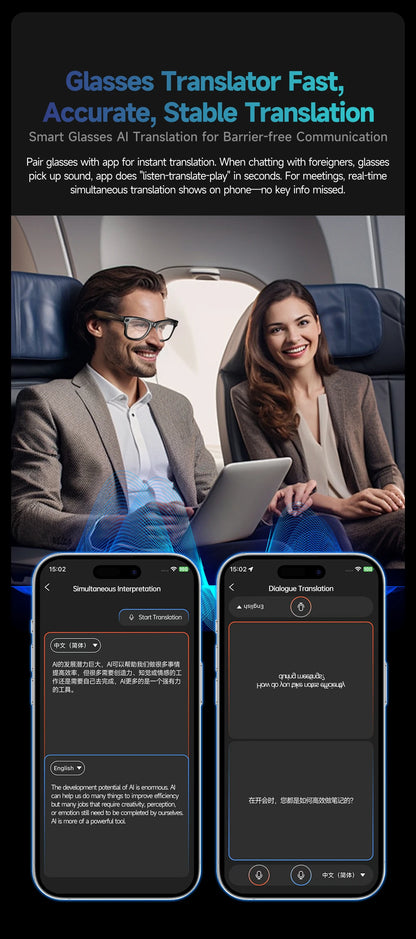 Upgraded Smart Sunglasses Unisex - Camera Video AI Interaction Translation Bluetooth Call | FunWearCode's Selection