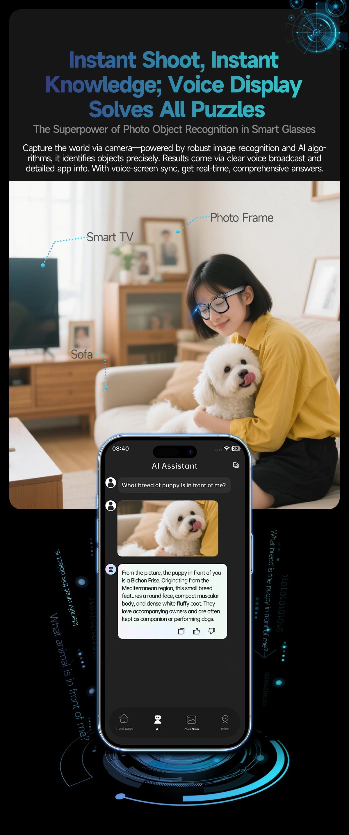 Upgraded Smart Sunglasses Unisex - Camera Video AI Interaction Translation Bluetooth Call | FunWearCode's Selection