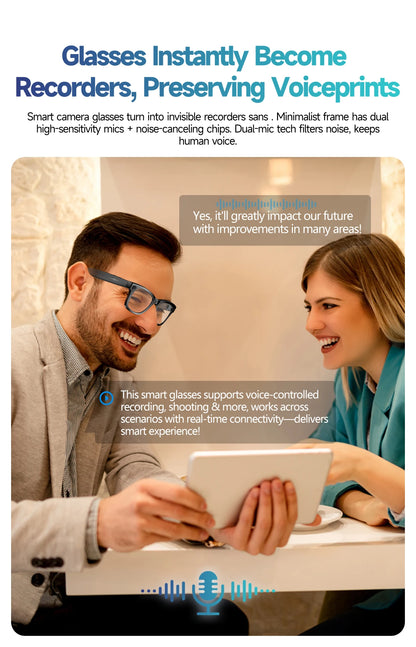 Upgraded Smart Sunglasses Unisex - Camera Video AI Interaction Translation Bluetooth Call | FunWearCode's Selection