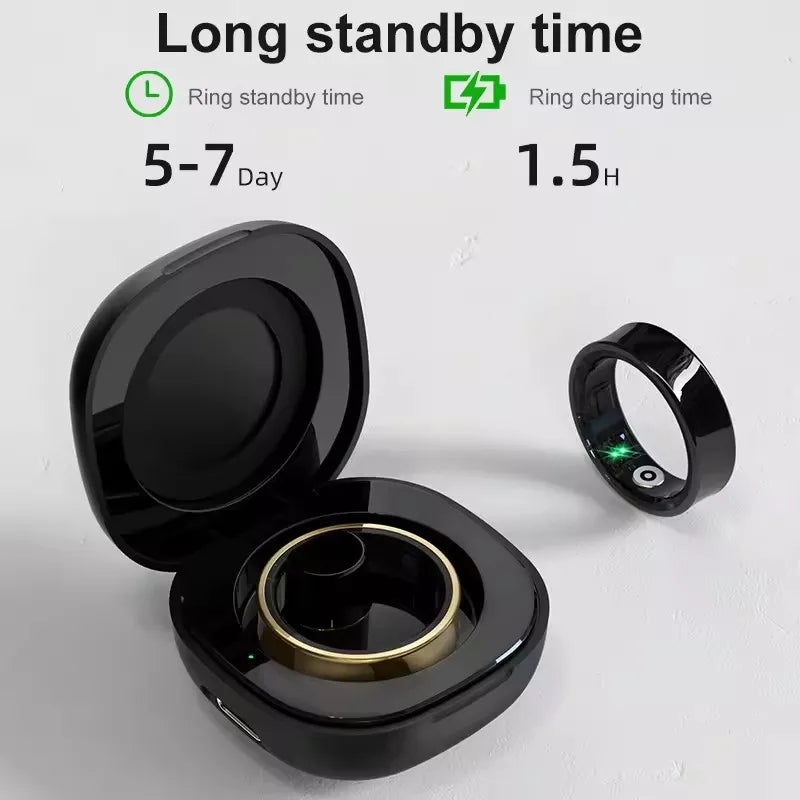 Unisex Waterproof Smart Ring - Monitoring Guard for Heart Rate Blood Pressure Sleep & Activity Tracking | FunWearCode's Selection