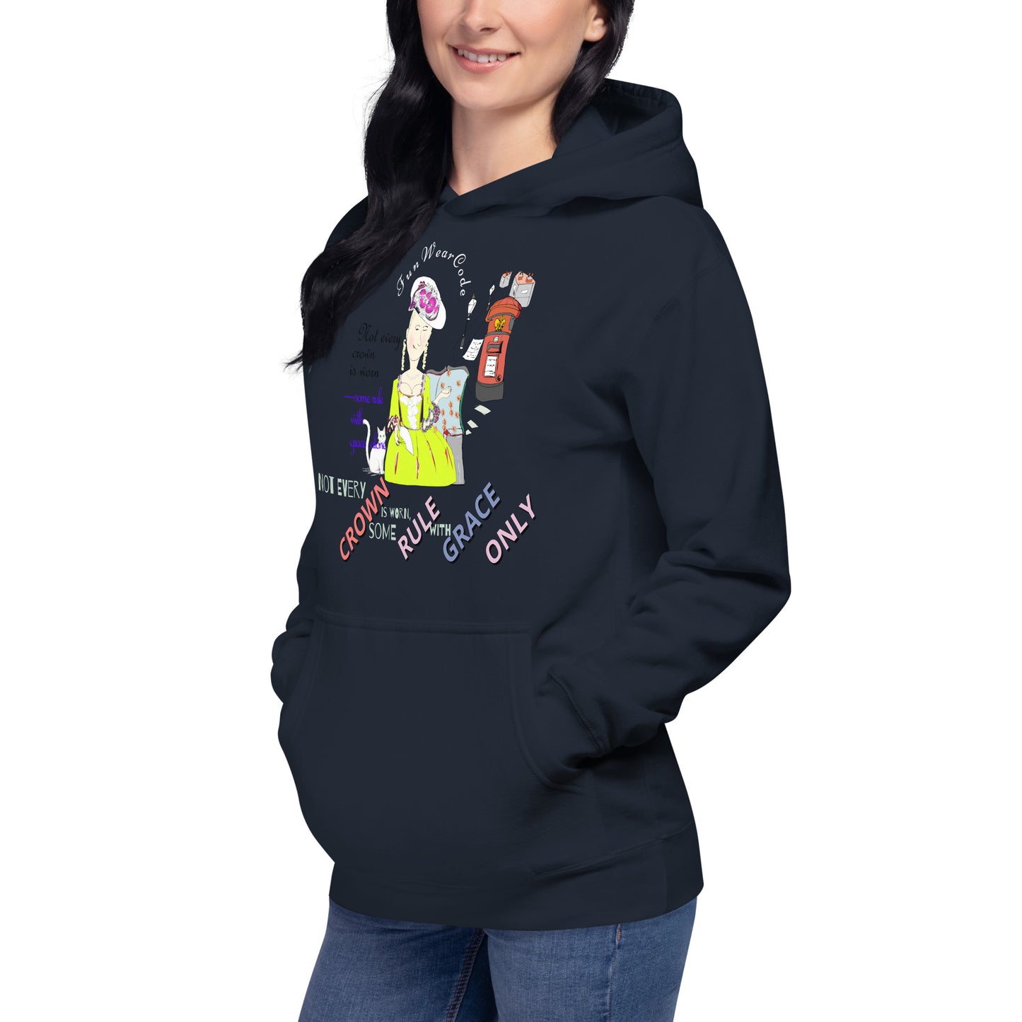 Trendy Vintage English Lady Hoodie – Stylish Retro Streetwear | FunWearCode