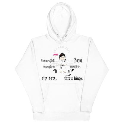 Judo Lady Graphic Cartoon Hoodie – Fun Martial Arts Sweatshirt | FunWearCode