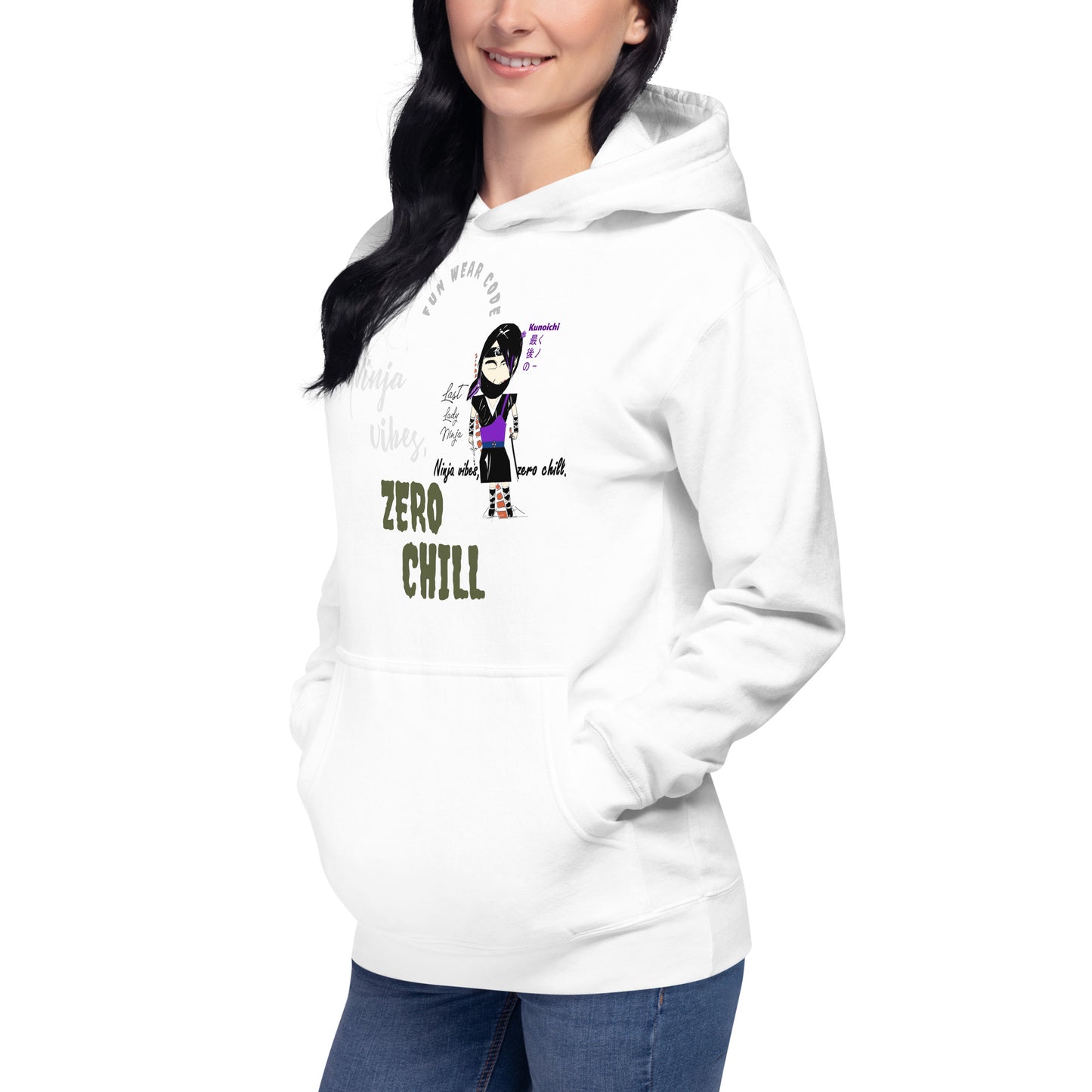 Soft & Warm Pullover Hoodie – Lady Ninja Graphic Design for Women | FunWearCode