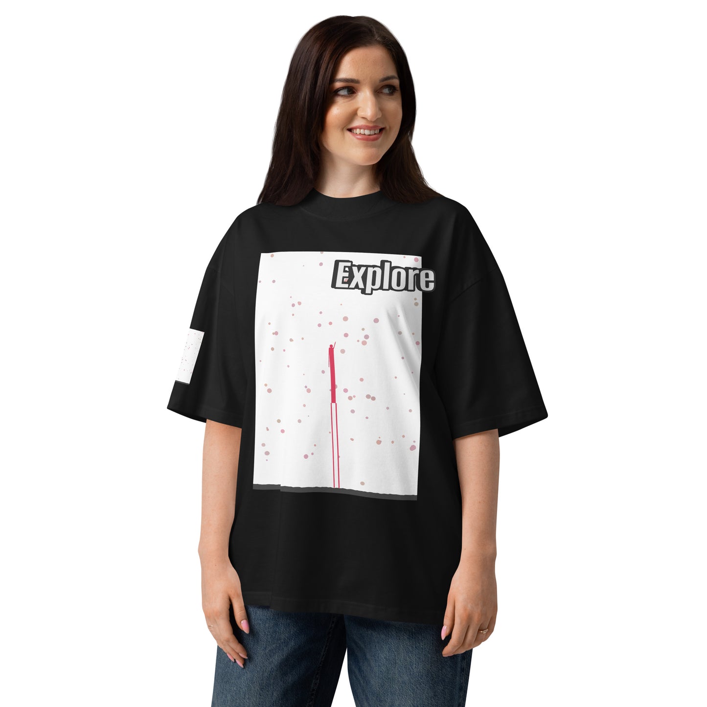 Unisex Organic Oversized High Neck T-Shirt — Human & Space 'Explore' Collection