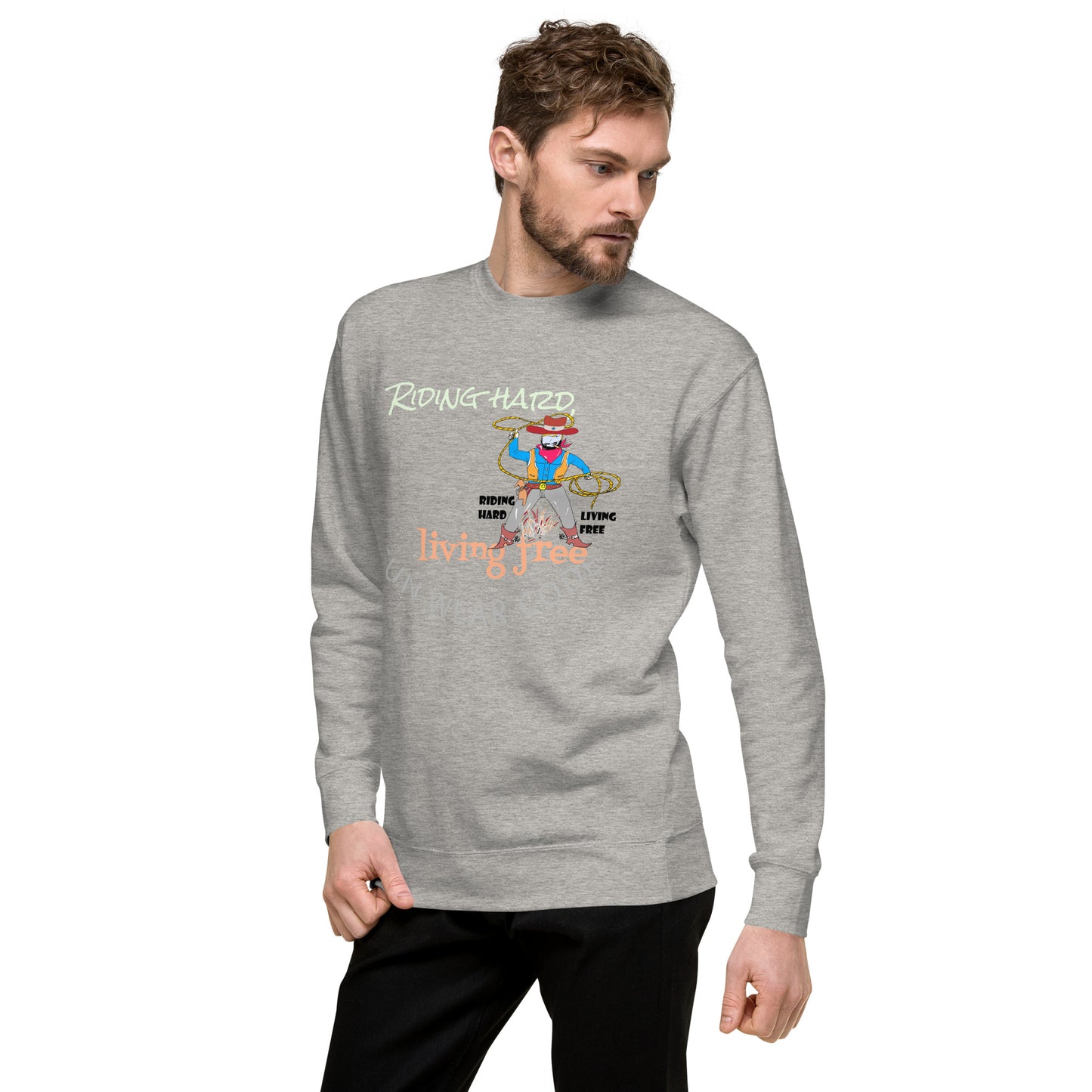Premium Cozy Long Sleeve T-shirt – Classic Cowboy Graphic Sweatshirt | FunWearCode