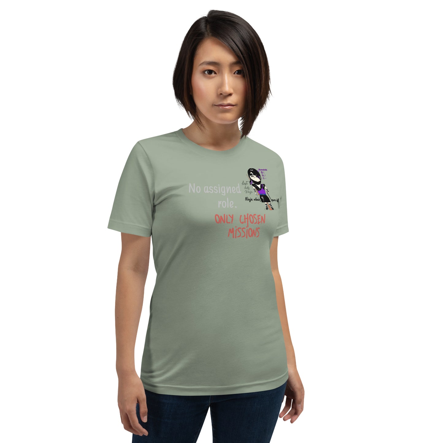 Lady Ninja Graphic T-Shirt – Feminine Martial Arts Theme Tee | FunWearCode